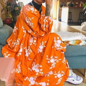 All Things Mochi‎ Nimi Orange Floral Maxi Dress Sz XS NEW